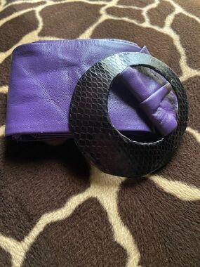 Vintage 80’s Purple Leather and Belt With a Black Snakeskin Buckle